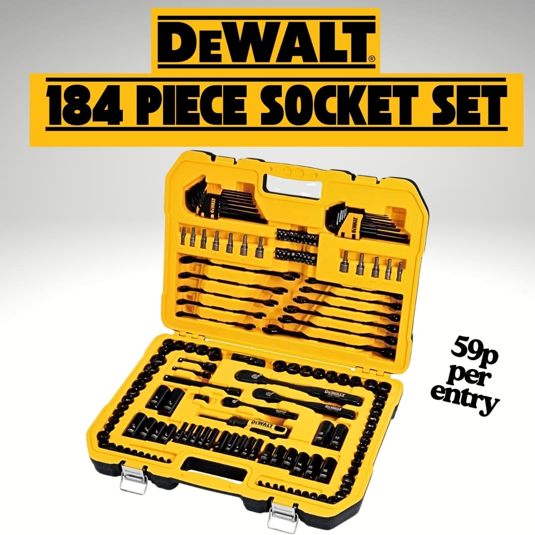 DEWALT 184 Piece Mechanics Tool Kit Spanner Socket Set Ratchet Black Chrome NEW - View #7