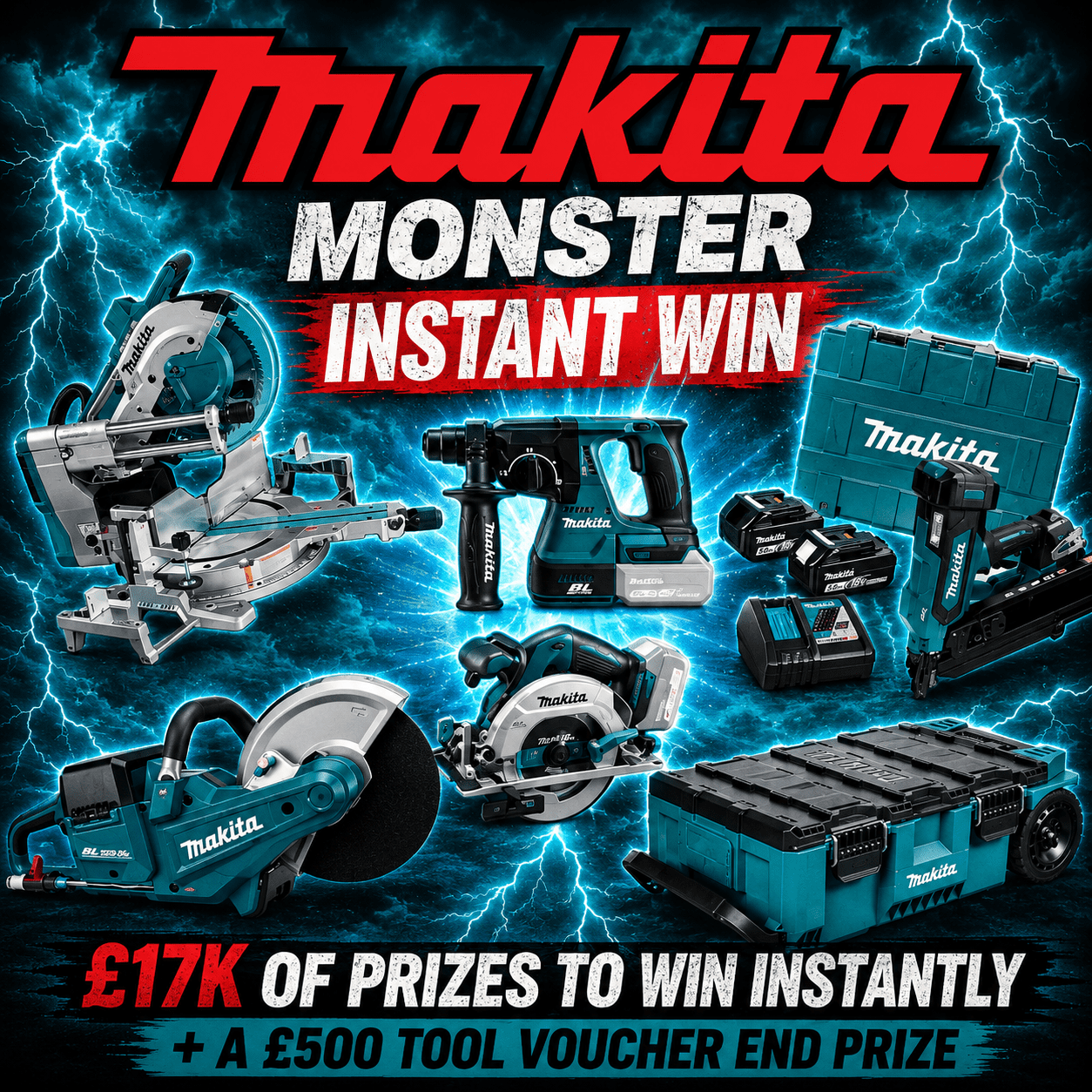 Monster Makita Instant win – 17k Of Makita Prizes to Win Instantly!